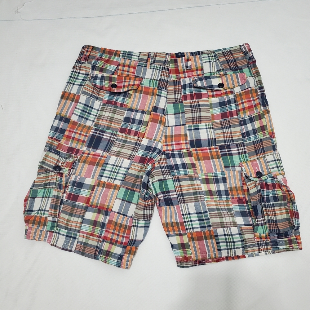 Gap Rugged Short Madras Patchwork Plaid Cargo Sho… - image 3